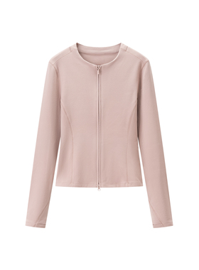 女装 2025秋季新款 薄款摇粒绒保暖拉链开衫长袖T恤打底衫 510095