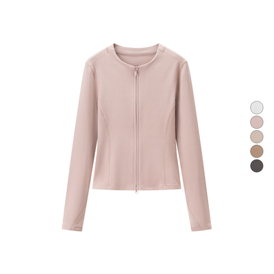 女装 2025秋季新款 薄款摇粒绒保暖拉链开衫长袖T恤打底衫 510095