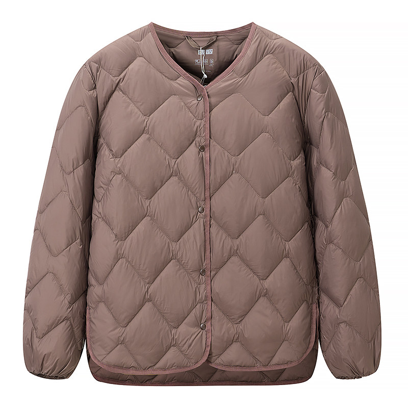 女装 冬季新款 V领轻薄型休闲茄克短款羽绒服外套 450453