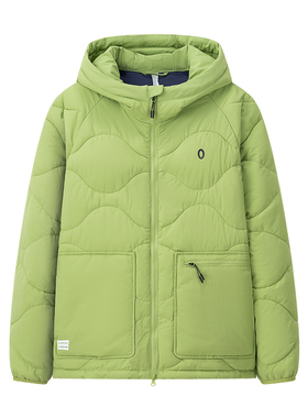 女装 2024冬季新款防泼水轻量保暖棉衣葫芦格连帽棉服外套 410302