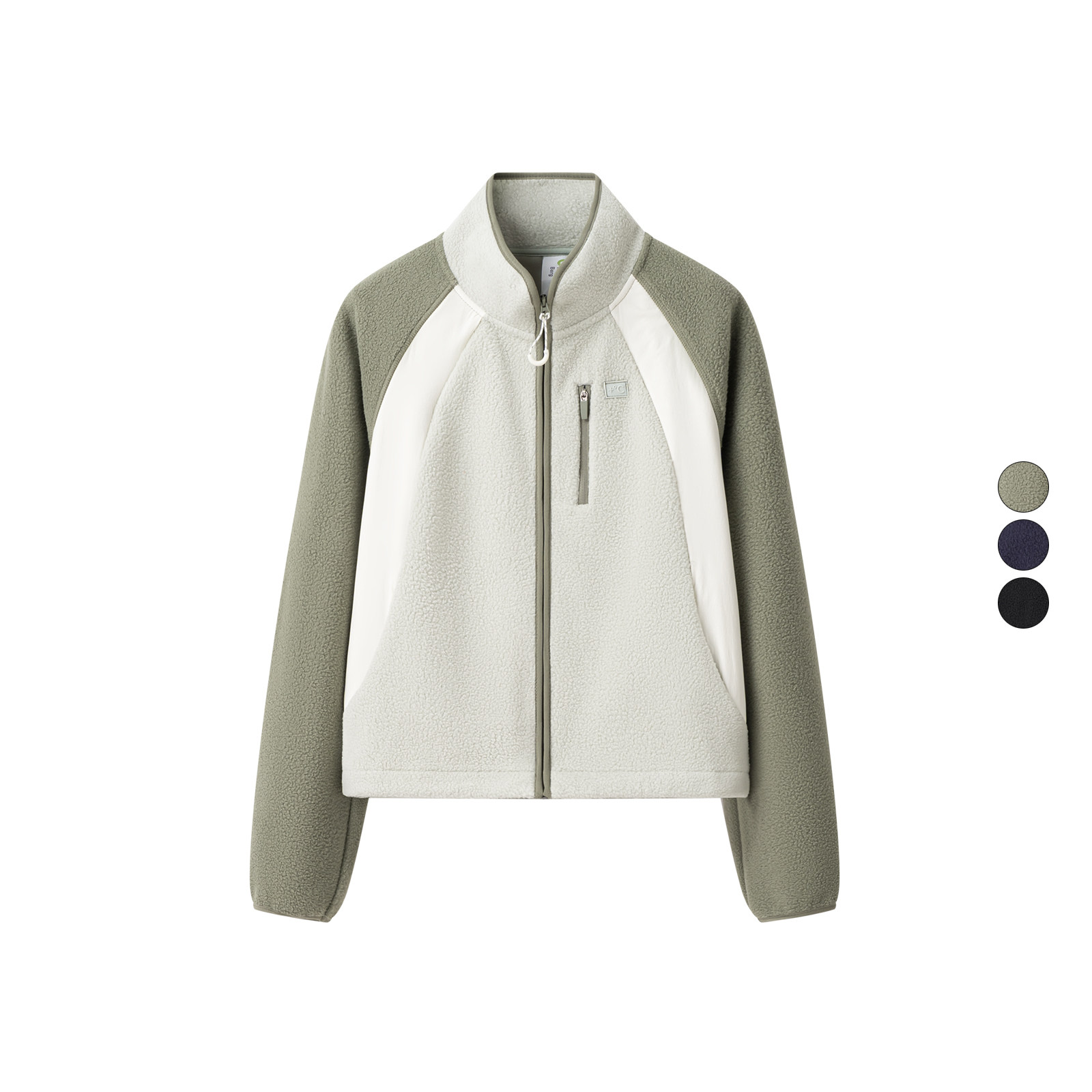 女装 2024冬季新款 撞色立领摇粒绒保暖夹克抓绒拉链外套 412251