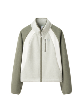 女装 2024冬季新款 撞色立领摇粒绒保暖夹克抓绒拉链外套 412251