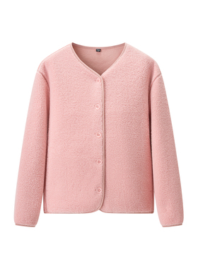 女装 2025冬季新款颗粒摇粒绒舒适保暖圆领长袖休闲短外套 509081