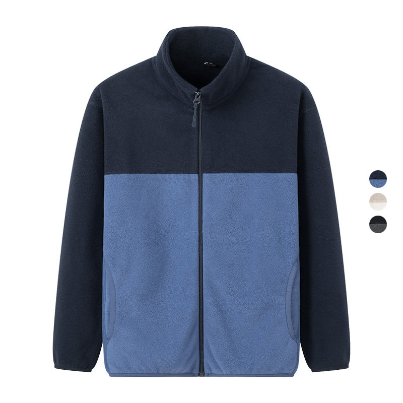 情侣装撞色拼接摇粒绒卫衣外套