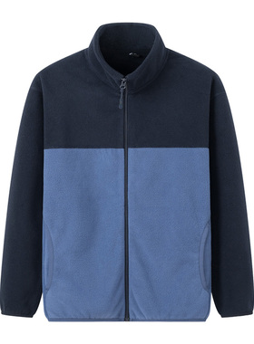 男装女装 冬季新款 撞色拼接摇粒绒拉链夹克抓绒卫衣外套 462028