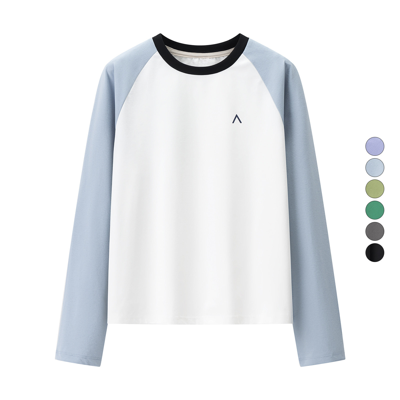 男女同款 2025春季新款 拼色插肩袖打底衫宽松速干长袖T恤 503198