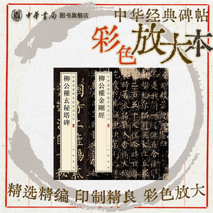 【2册】柳公权金刚经+柳公权玄秘塔碑 中华经典碑帖彩色放大本 柳公权柳书柳体书法篆刻碑帖 中华书局