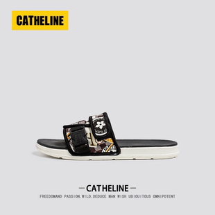 男款 小眾潮牌 美國CATheline拖鞋 外穿防滑室內休閑一字涼拖 夏季