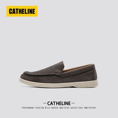 美国CATheline男鞋老钱风乐福鞋男士春秋季高端复古一脚蹬豆豆鞋