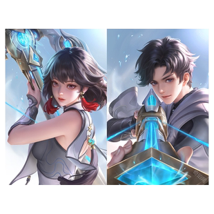 王者荣耀元流之子自定义改海报电竞房装饰画挂画相框写真定制4