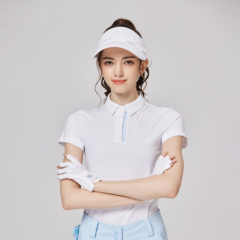 BLKTEE高尔夫服装女士POLO衫女短袖修身翻领运动上衣透气速干T恤