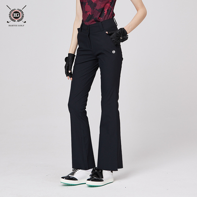 BLKTEE高尔夫女装黑色高腰微喇裤新款速干百搭直筒春夏气质长裤