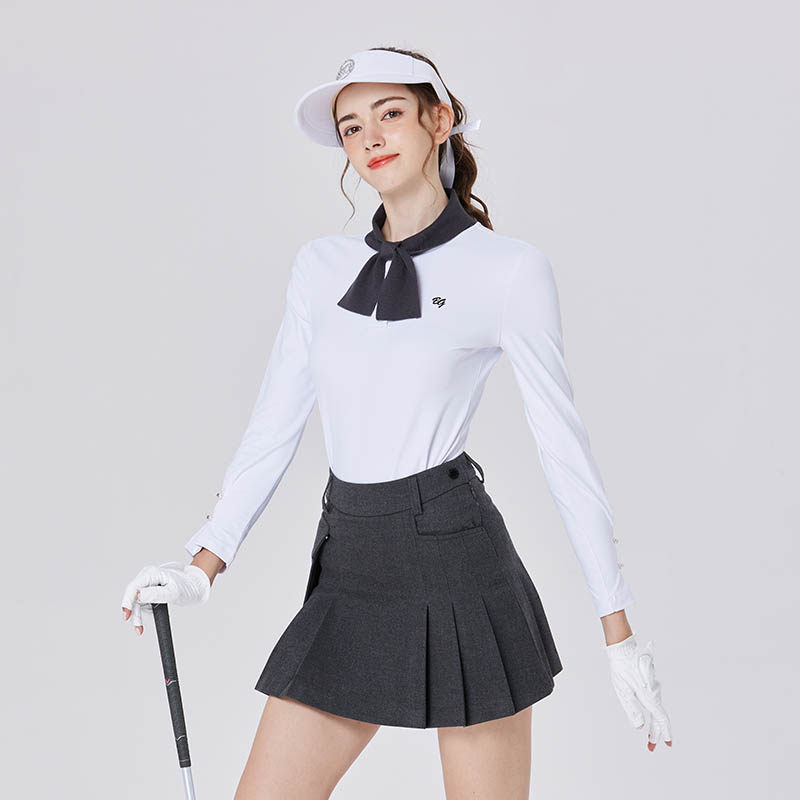 秋季休闲长袖golf宽松弹力高端速干套装运动高尔夫服装女士上衣新