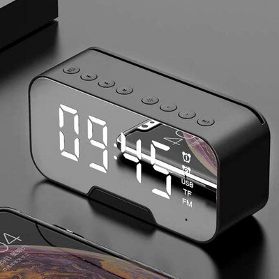 Multifunction Mirror Alarm Clock Bluetooth Speaker MP3 FM Ra