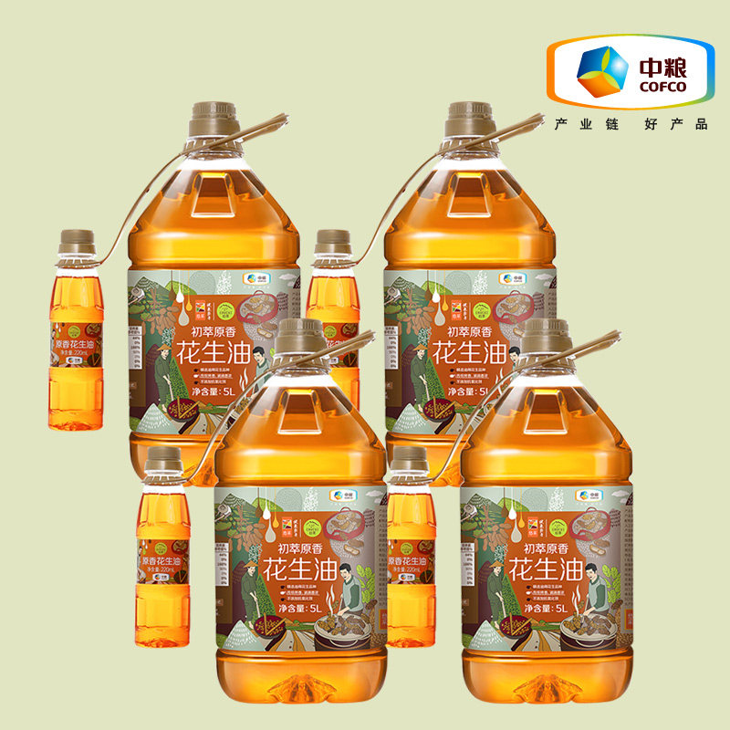 初萃原香花生油5220ml4桶图片