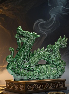 陶瓷龙摆件唐三彩家居装饰品生肖龙工艺品青龙客厅摆设开业礼品