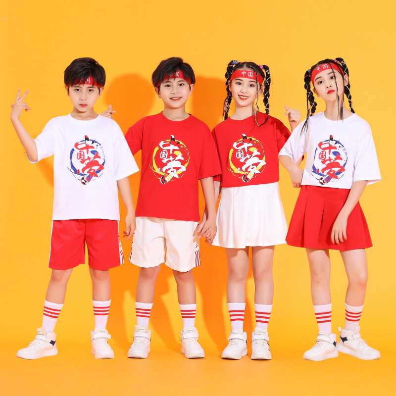 男女啦啦队表演中国梦幼儿园中小学运动会开幕式班服校服潮流套装