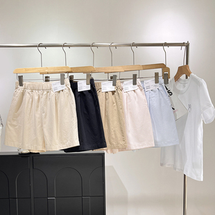 女宽松百搭显瘦家居外穿A字阔腿直筒短裤 25春夏季 棉质高腰休闲裤