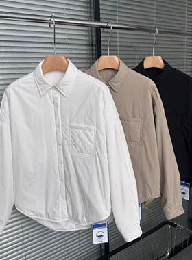 肌理感轻暖夹棉衬衣棉服外套女