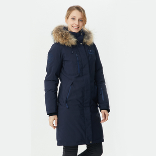 冬季 RUNNING 棉服 女士中长款 保暖外套D6171D8141 RIVER奔流