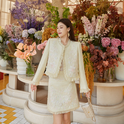 【夏天粉丝专享】Marie Elie【花之韵叶】钉珠外套EAE31G02049