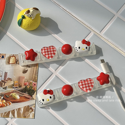 红色系kt理线器固定数据线扣