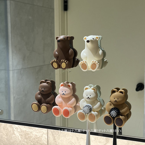 卡通可爱小熊硅胶吸盘挂钩