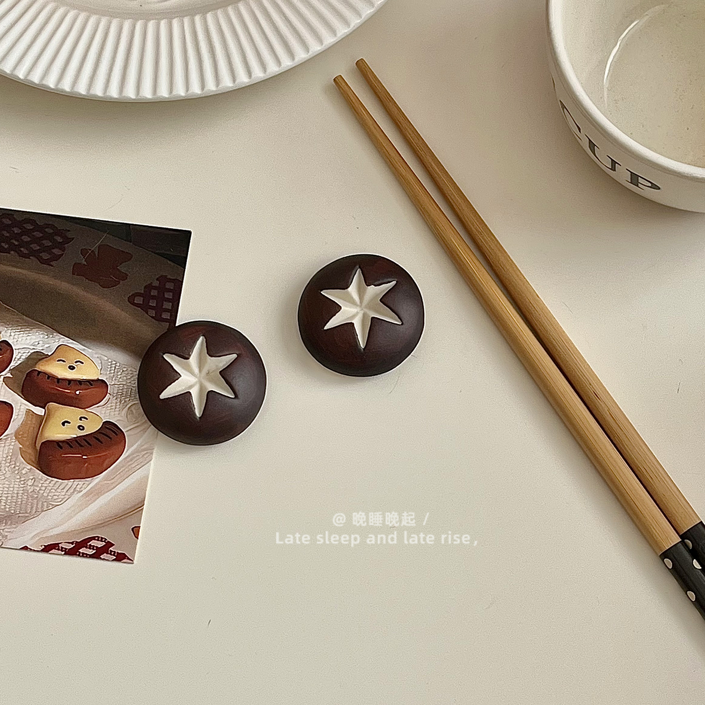 仿真香菇筷子托可爱创意筷架