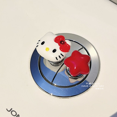 可爱kitty马桶按压器创意马桶盖冲水按钮辅助器卫生间水箱按键