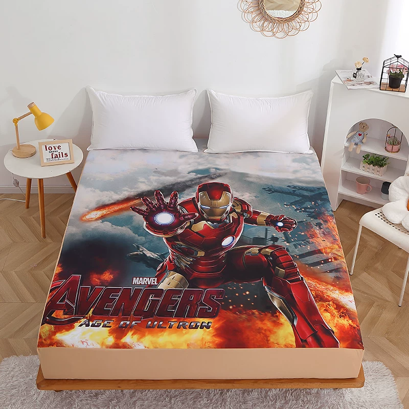 "Spider -Man Iron Man, my world brown -cushioned dust cover, Dream Simon Boys, boys, children's cotton bed single bed"