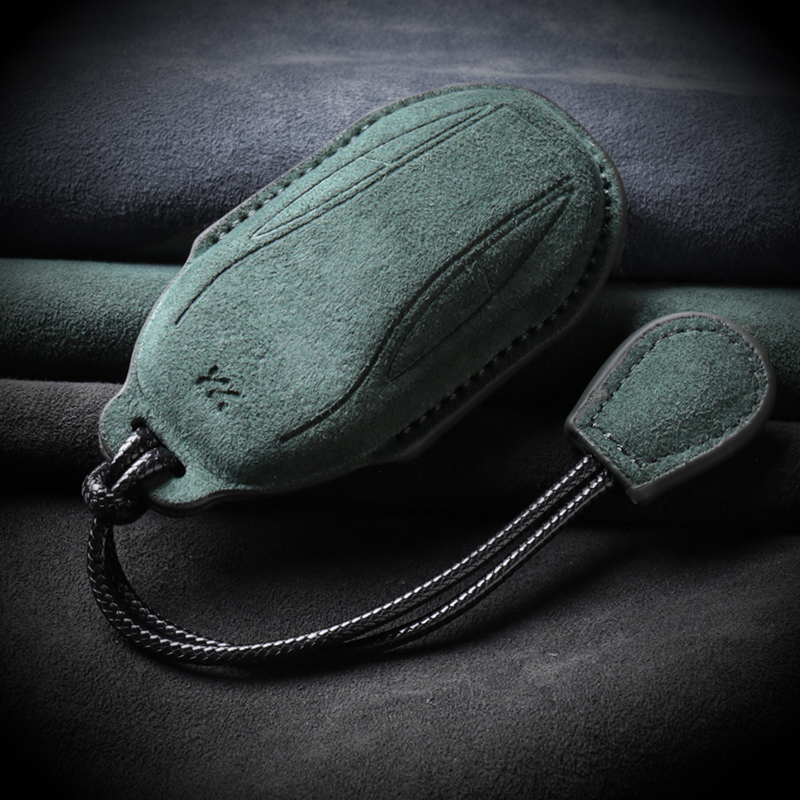 智己钥匙套翻毛皮皮汽车真皮包扣