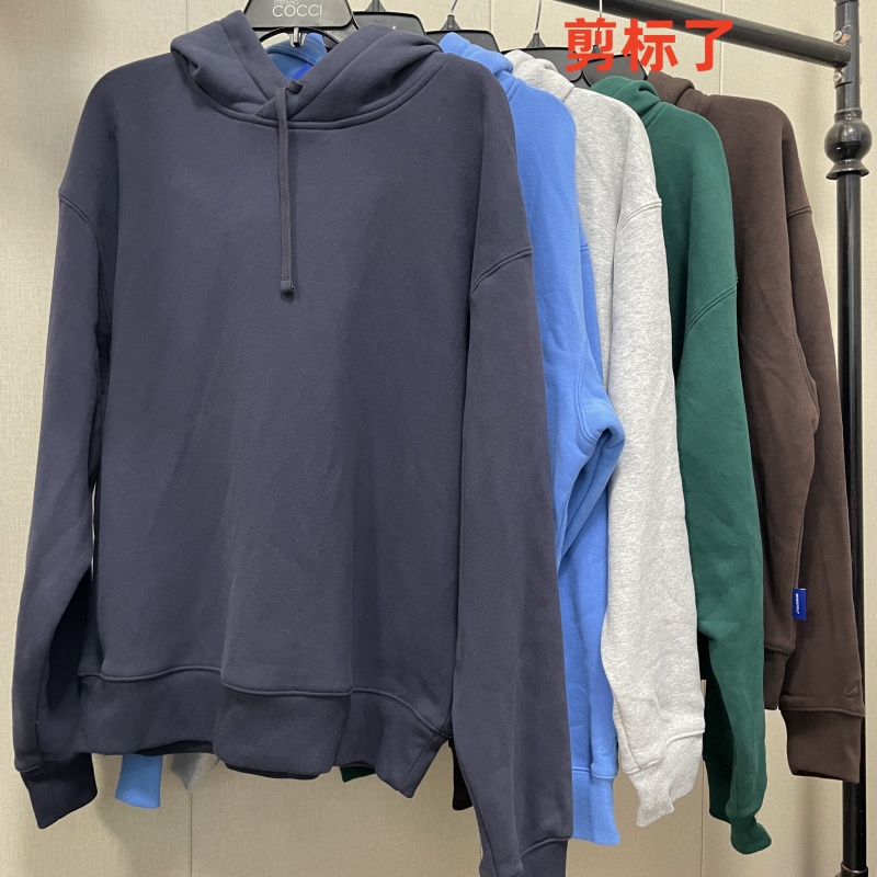 侬家运动连帽卫衣男秋冬季大码宽松加绒套头帽衫户外跑步锻炼外套