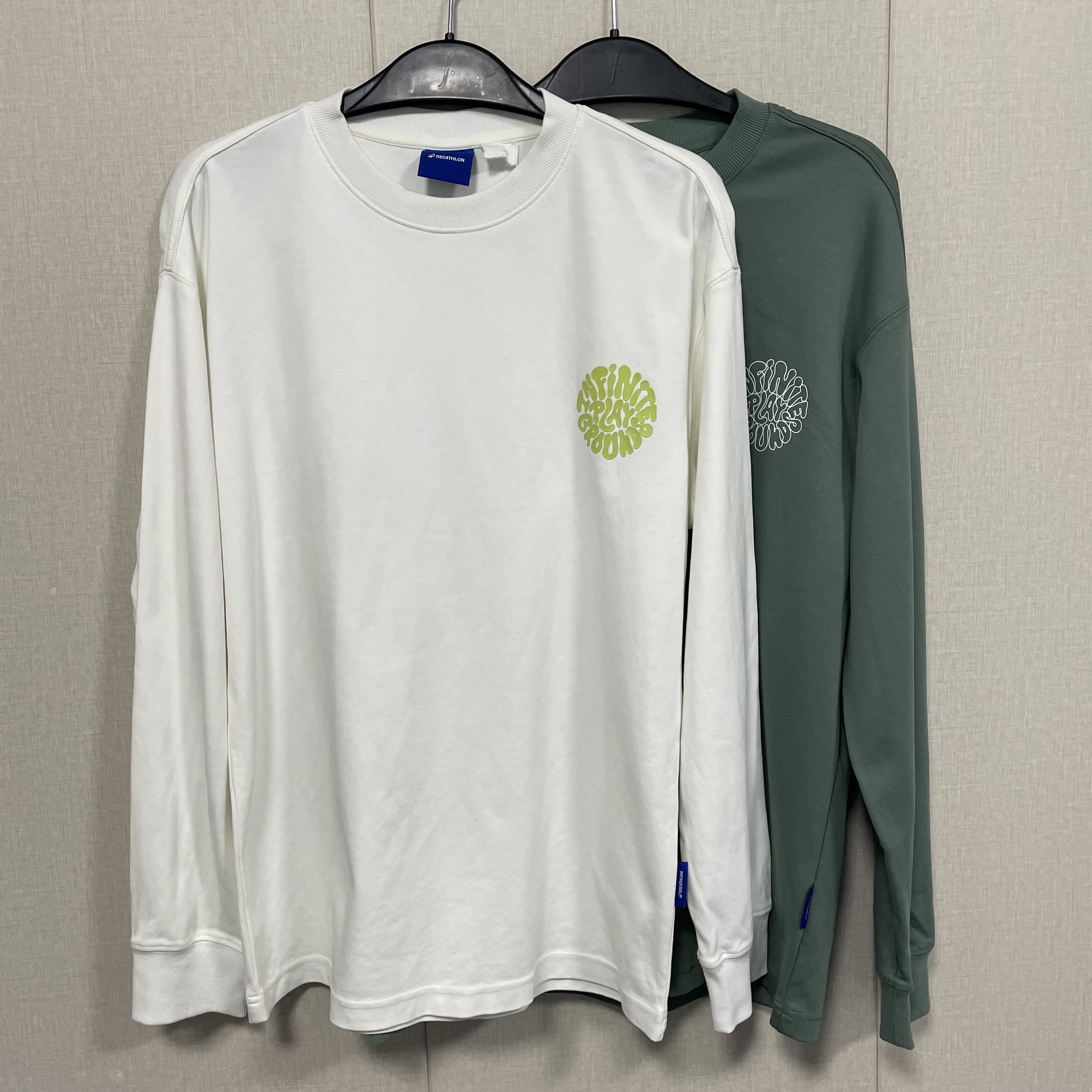 侬家运动T恤春秋情侣长袖宽松休闲印花上衣男女2025年新款套头衫