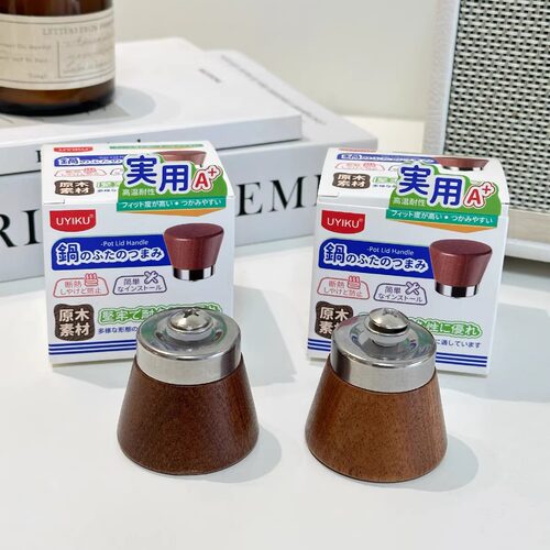 木质锅盖把手配件通用玻璃锅盖手柄实木防烫提钮顶帽木柄锅盖头