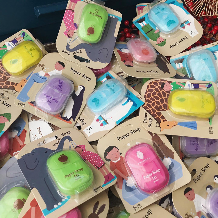 出口岛国！携带太方便！旅行出门便携式迷你洗手香皂片肥皂片50片