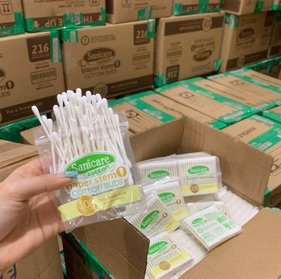 出口订单！环保材质！家用纯棉天然纸轴抗菌双头螺旋纹棉签棒54支