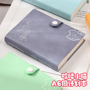 简约周计划本week皮面按扣本日程本weekly卡通小猫时间管理表随身