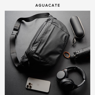 AGUACATE斜挎胸包 男女小众斜挎腰包运动风胸前包前挎包骑行胸包