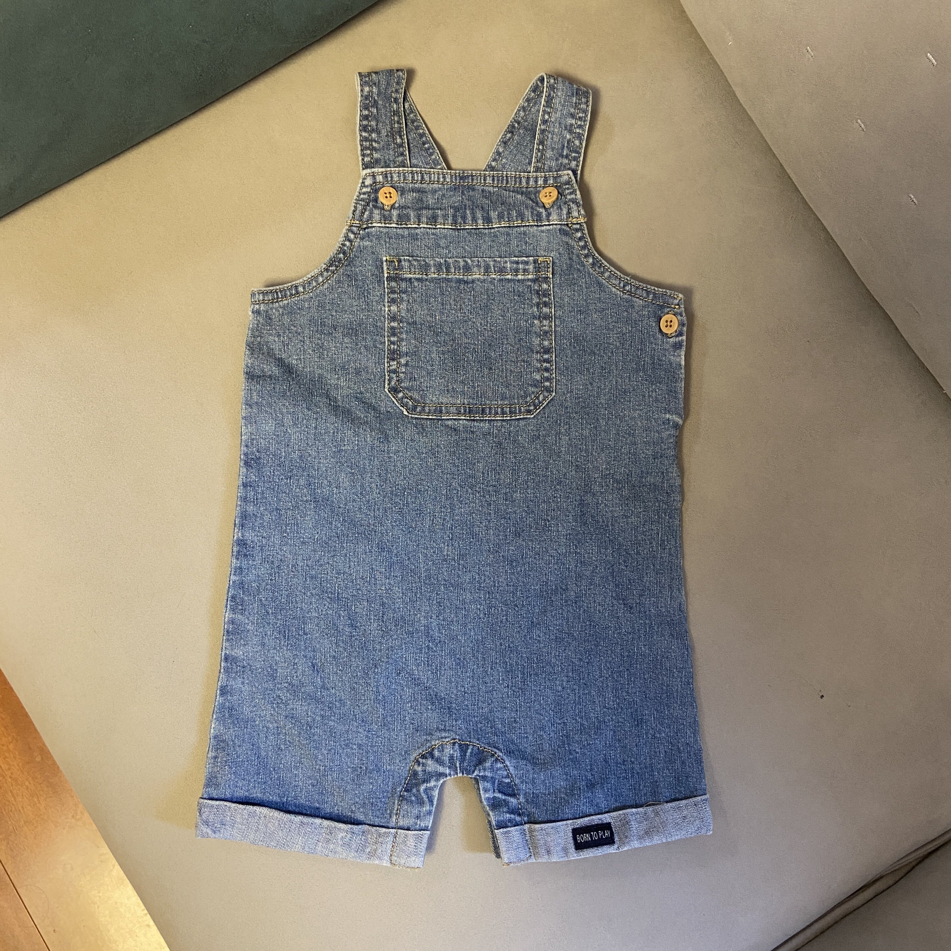 外贸北欧婴幼儿时尚水洗软牛仔背带裤夏季宝宝休闲百搭连体短裤