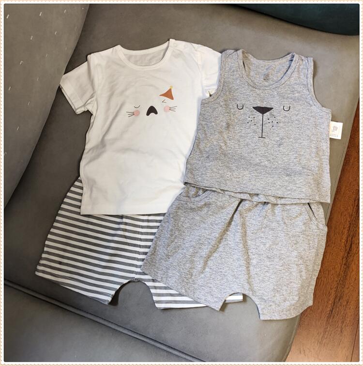 儿童纯棉休闲套装夏款男女宝宝短袖短裤两件套韩版全棉童装撤柜