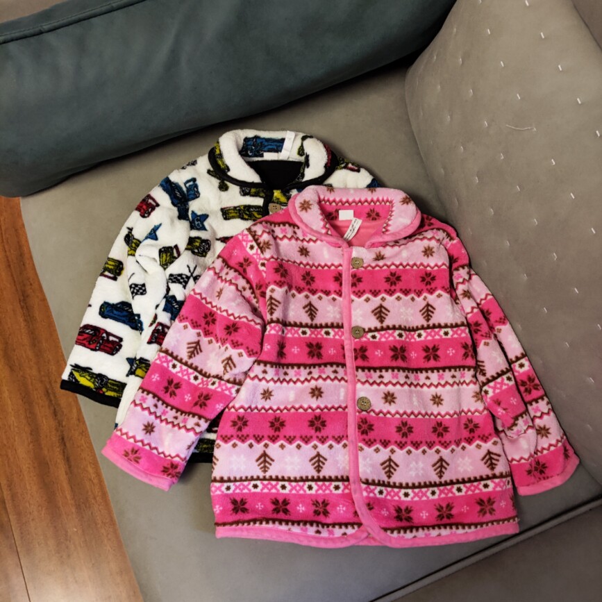 日单儿童加绒家居服上衣秋冬男女童法兰绒睡衣外贸宝宝休闲居家服