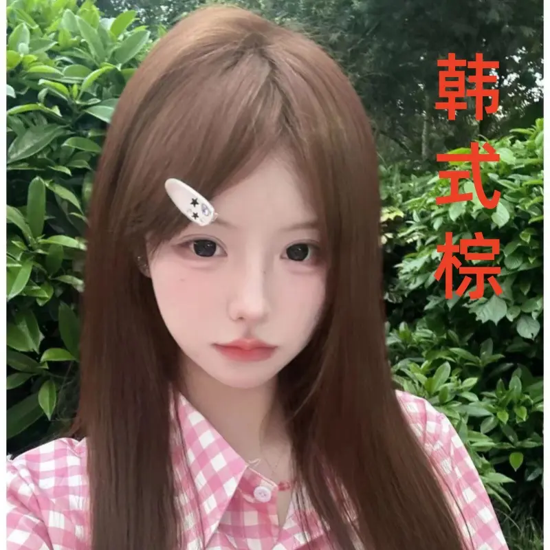 播主韩式棕色染发剂2024流行色自己在家染发膏女浅金亚麻棕色