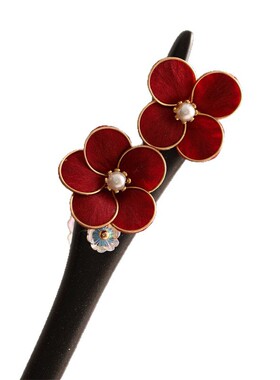 国风手工设计绒花新中式