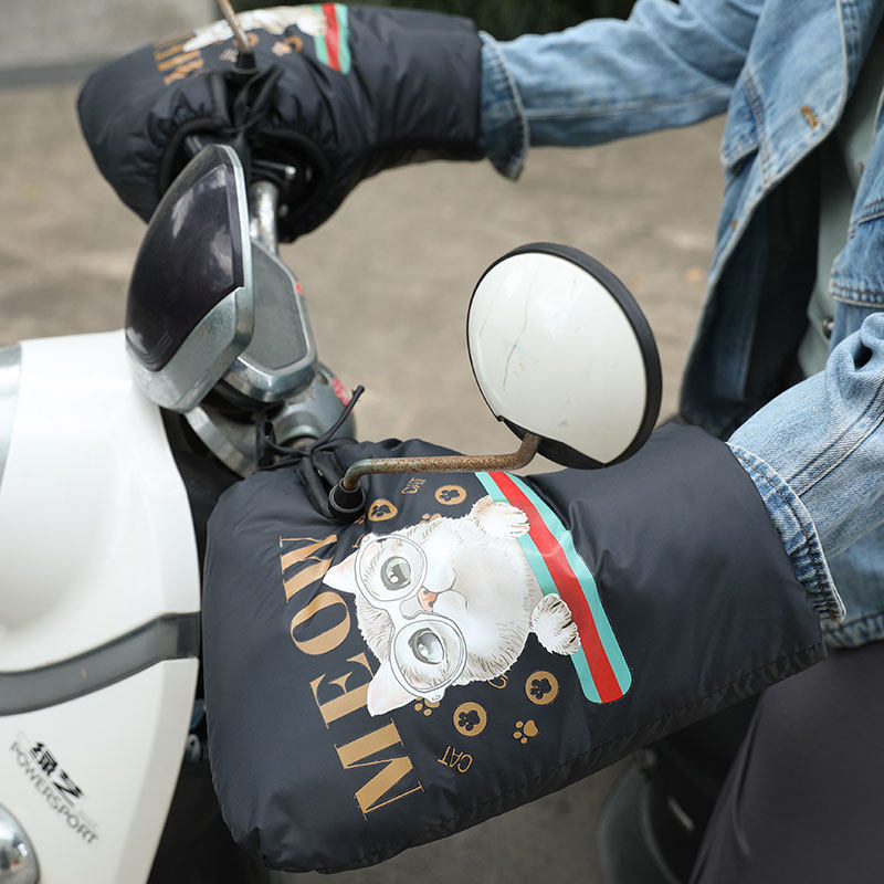 电动车手把套冬防水摩托车把套护手罩加绒加厚电瓶车手套挡风保暖