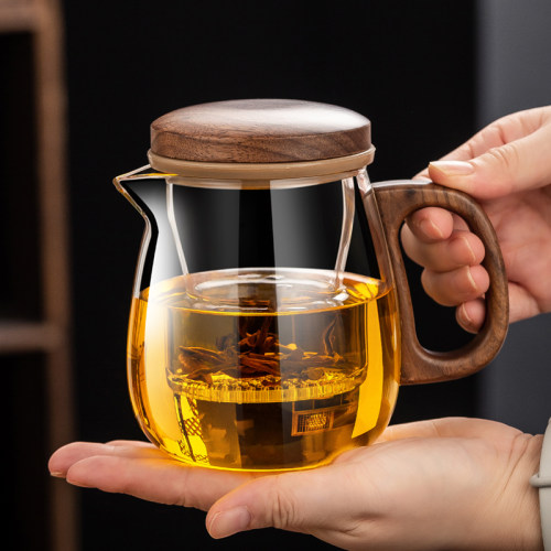 高端玻璃简约茶水分离泡茶杯