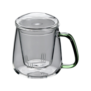 爱洛琳 耐热玻璃泡茶杯透明水杯 家用简约喝水杯茶汤分离过滤茶杯