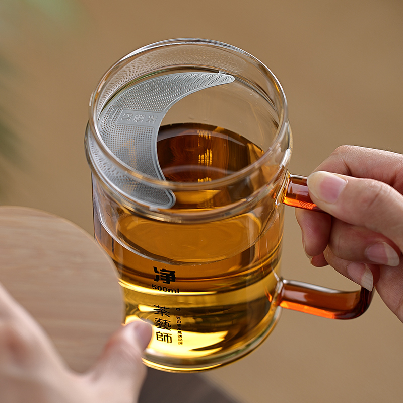 茶艺师耐热玻璃月牙泡茶杯
