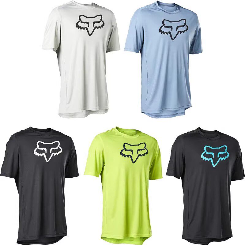夏季新款fox速降服短袖T恤速干透气上衣越野摩托车赛车服户外短袖