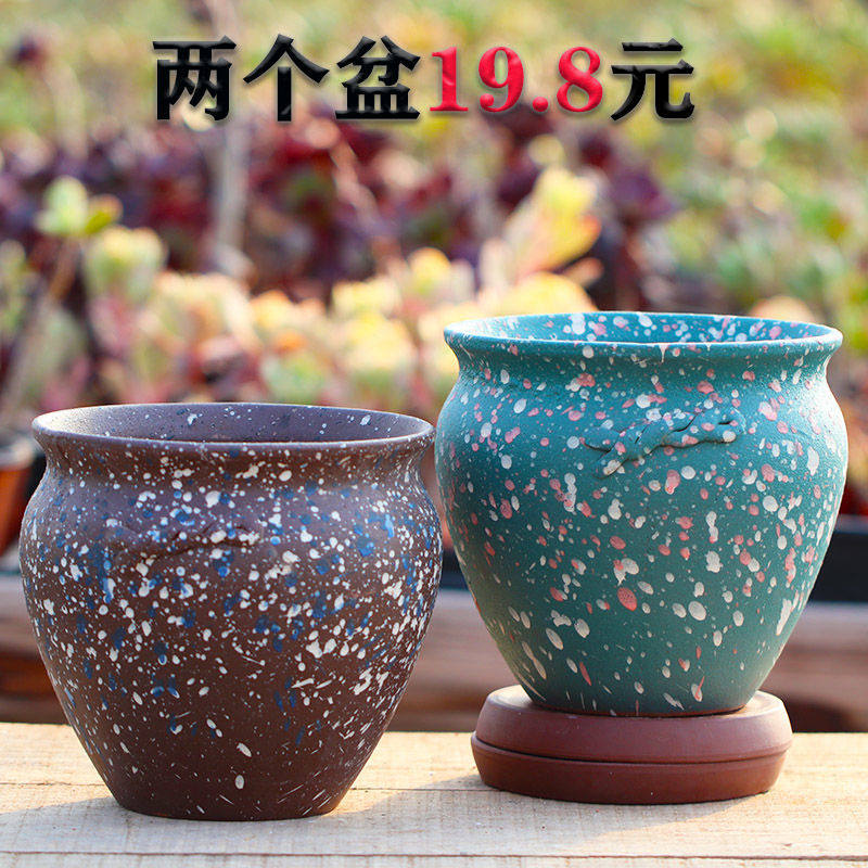 特价多肉透气花卉绿植老庄盆粗陶罐鱼尾悬崖桩懒人紫砂法师植物盆