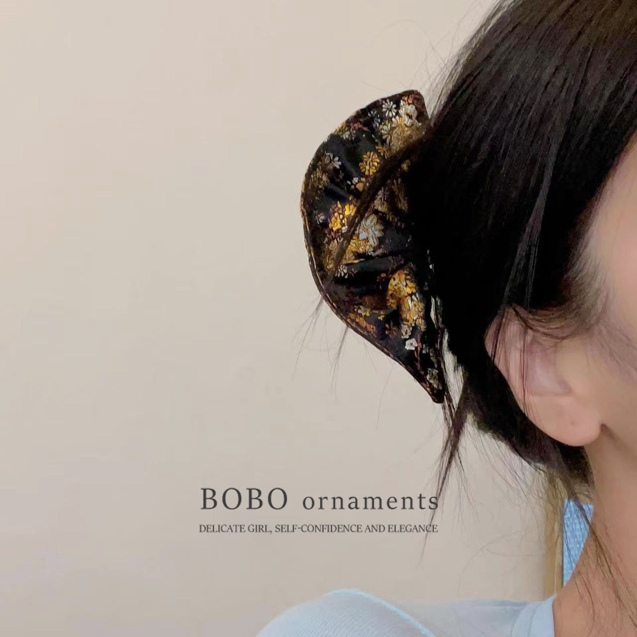 小众复古典锦缎发钗刺绣花纹簪子暗黑古风旗袍盘发发簪中式头饰品